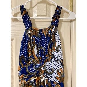 Multi colored paisley print maxi dress